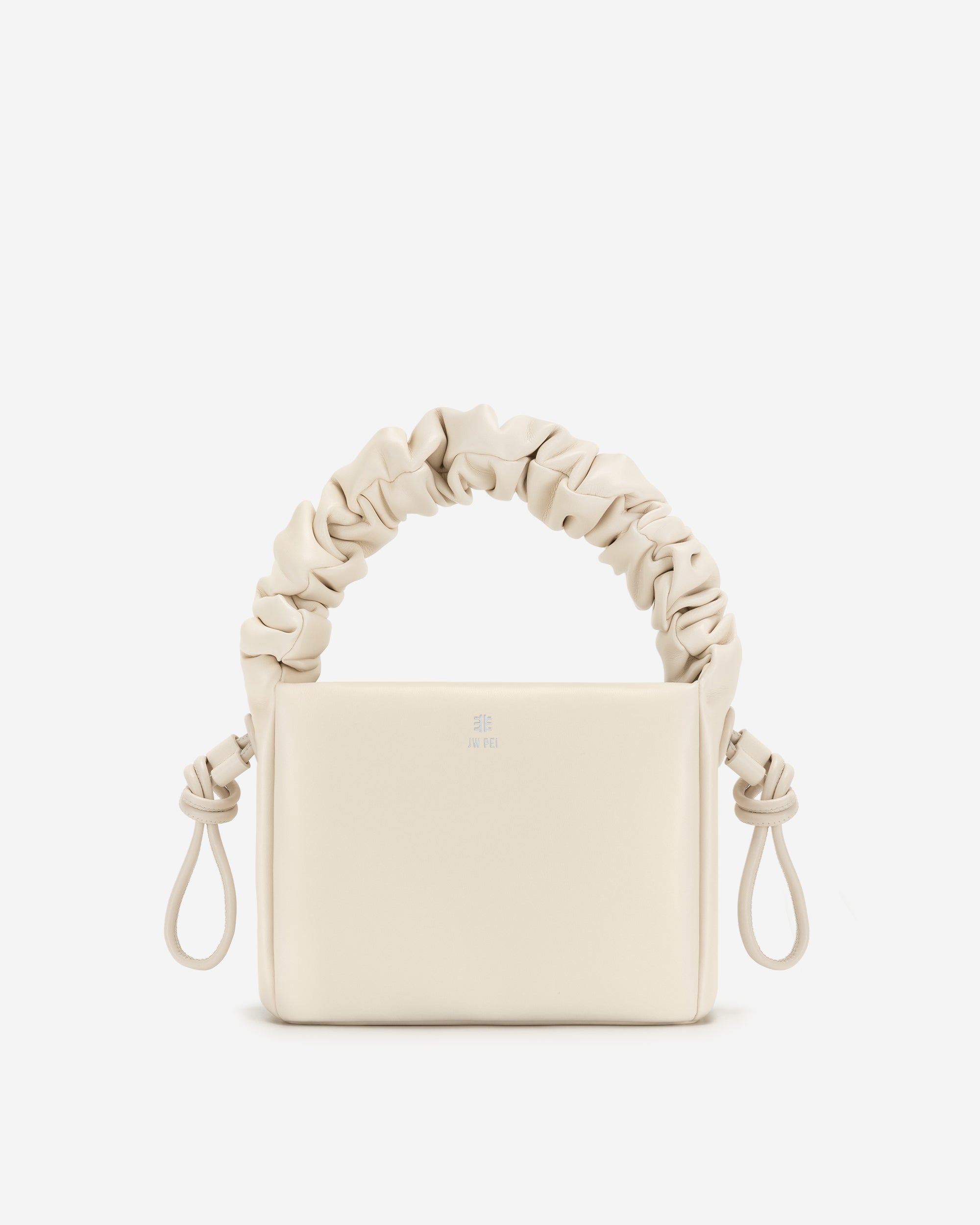 Sac À Main JW PEI Rylee Pleated Drawstring Femme Blanche | 02683VWLJ