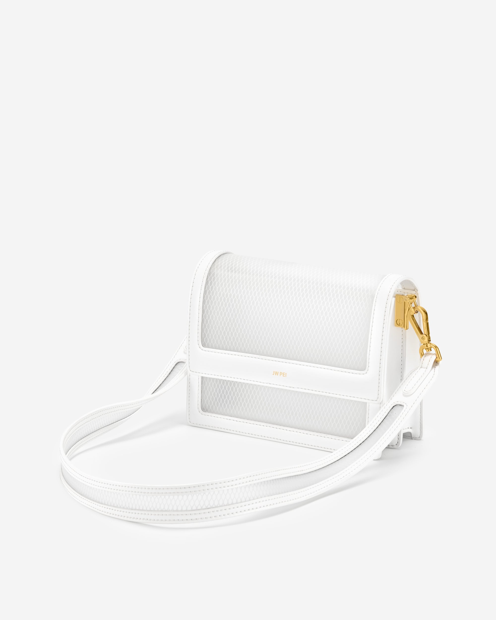 Sacs Crossbody JW PEI Mini Flap See-Through Effect Femme Blanche | 24516KLRQ